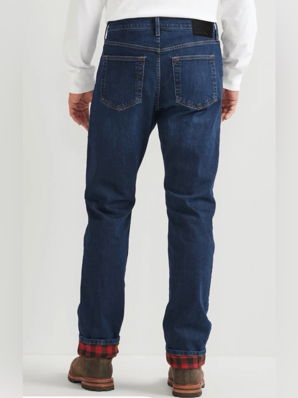 Eddie Bauer Blue Denim flannel lines Relaxed Jeans 36x36